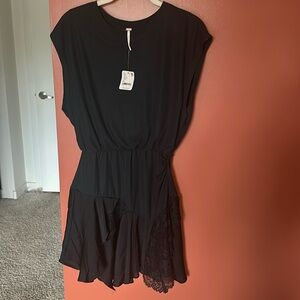 Free people black asymmetrical dress